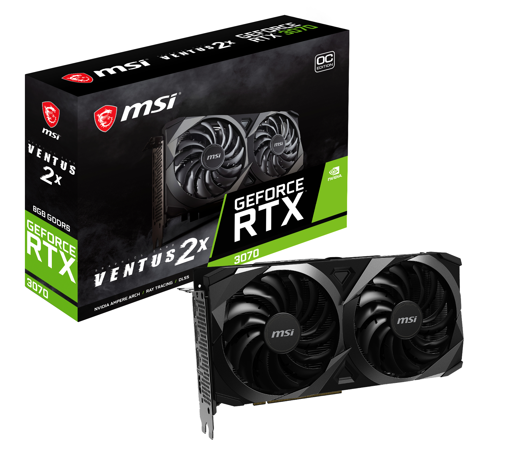 MSI GeForce RTX™ 3070 Ventus 2X OC 8GB (V390-008R) (NVIDIA, Grafikkarte)