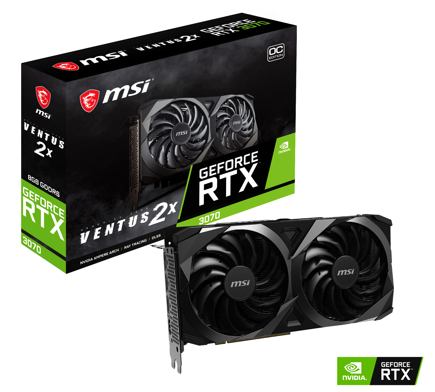 MSI GeForce RTX™ 3070 Ventus 2X OC 8GB (V390-008R) (NVIDIA, Grafikkarte)