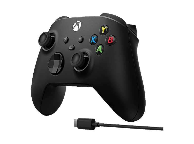 MICROSOFT Wireless Controller + USB C Kabel Wireless Controller Schwarz für PC, Xbox One, Xbox Series S, Xbox Series X