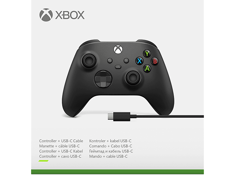 Thumbnail - MICROSOFT Wireless Controller + USB C Kabel Schwarz für PC, Xbox One, Series S, X