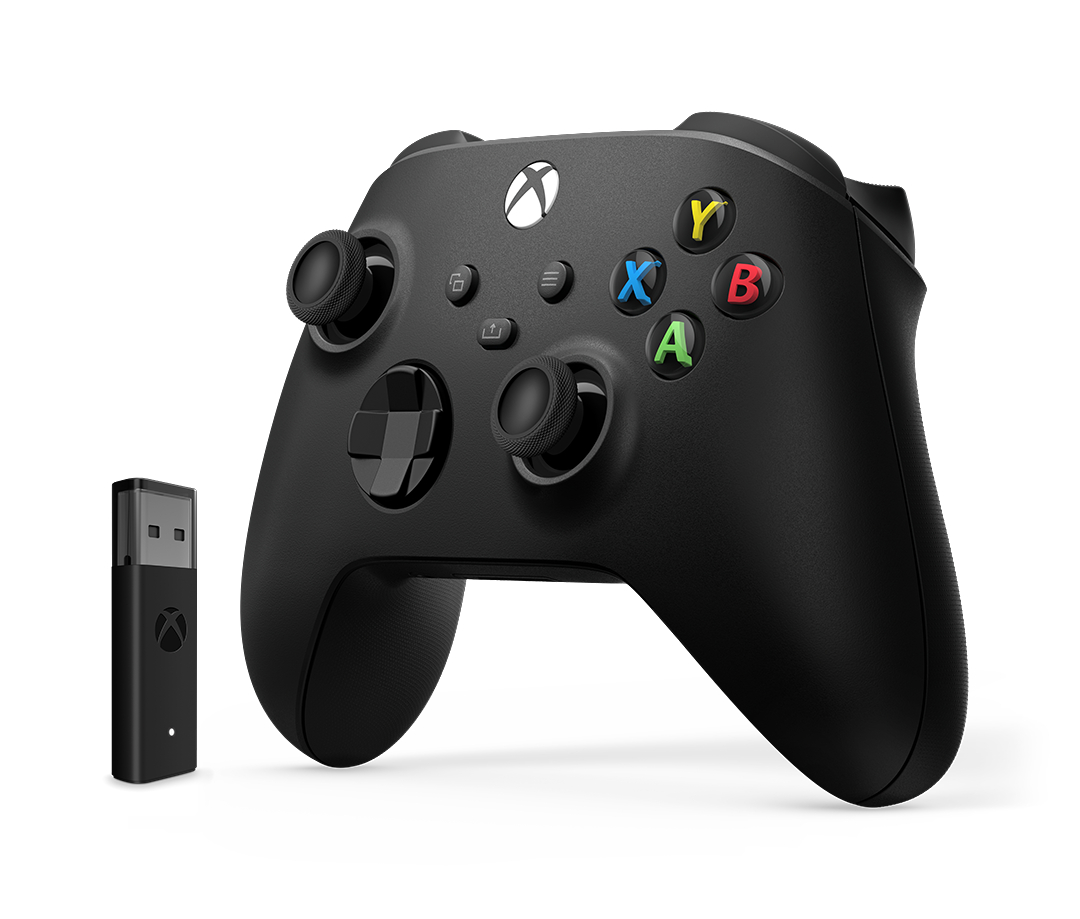 MICROSOFT Wireless Controller+ Wireless Adapter für Windows 10 Controller Schwarz für PC, Xbox One, Xbox Series X, Xbox Series S