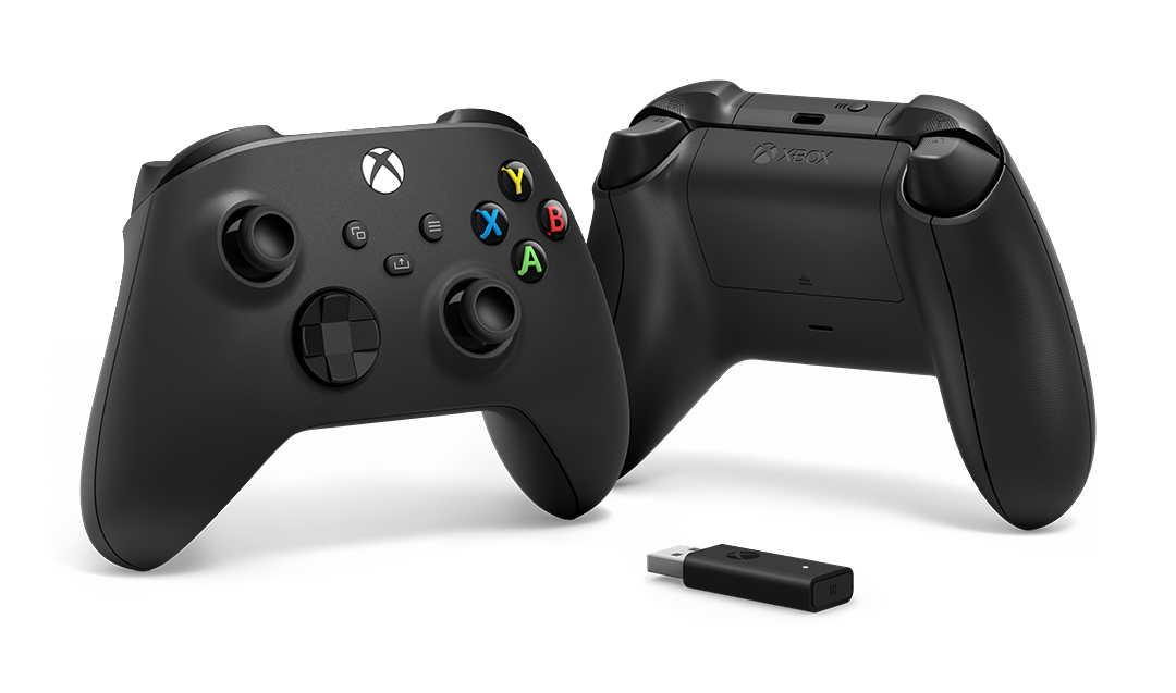 MICROSOFT Wireless Controller+ Wireless Adapter für Windows 10 Controller Schwarz für PC, Xbox One, Xbox Series X, Xbox Series S