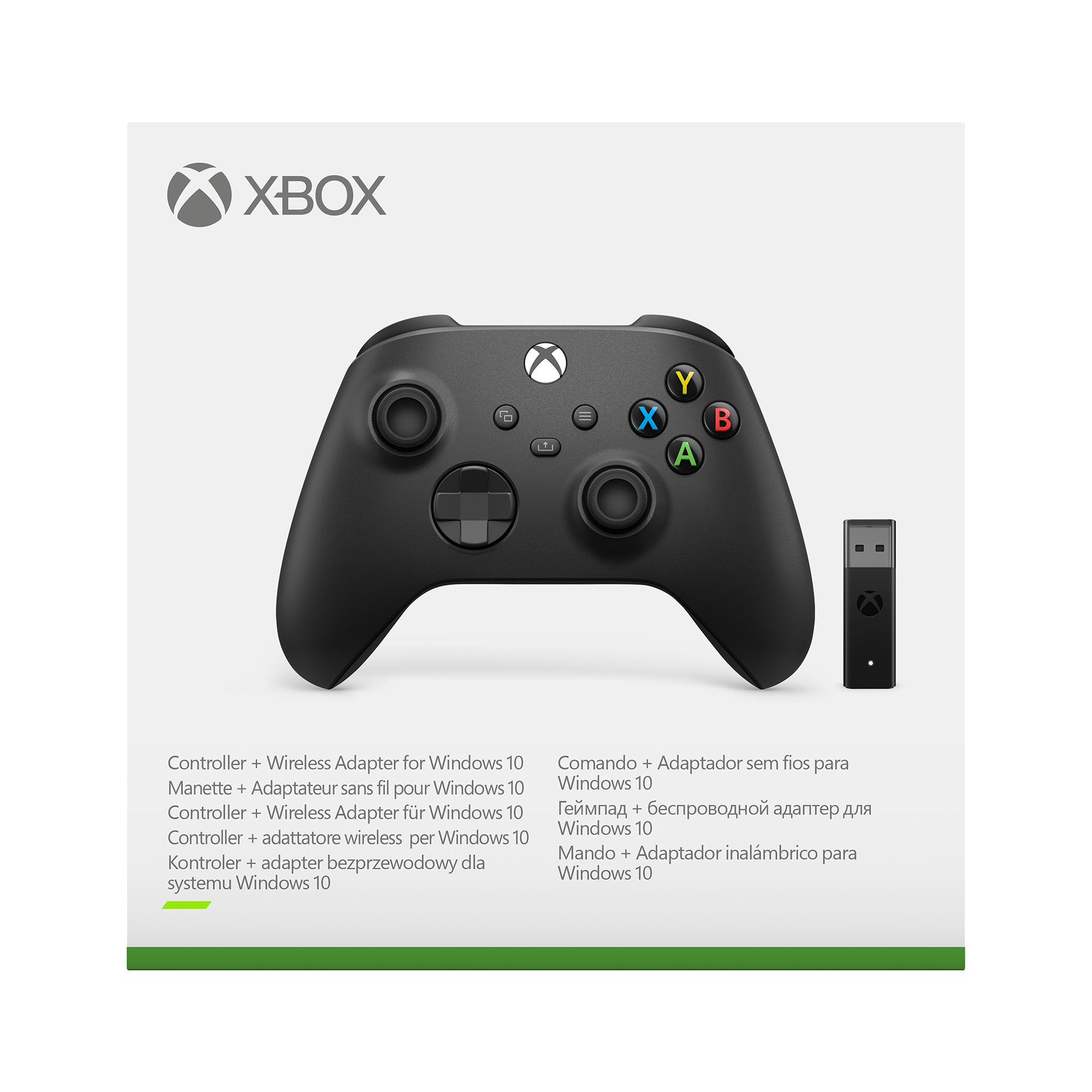 MICROSOFT Wireless Controller+ Wireless Adapter für Windows 10 Controller Schwarz für PC, Xbox One, Xbox Series X, Xbox Series S