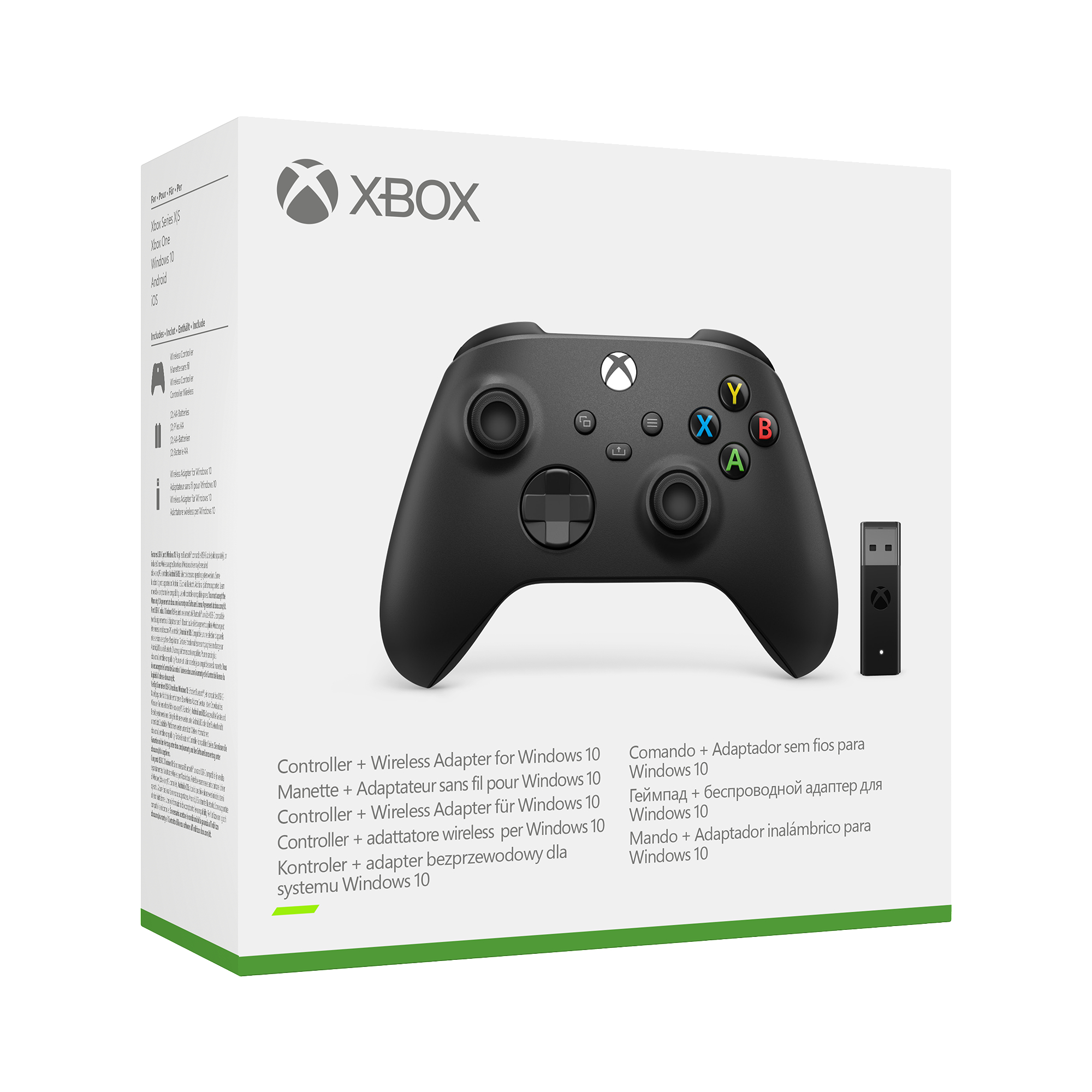 MICROSOFT Wireless Controller+ Wireless Adapter für Windows 10 Controller Schwarz für PC, Xbox One, Xbox Series X, Xbox Series S