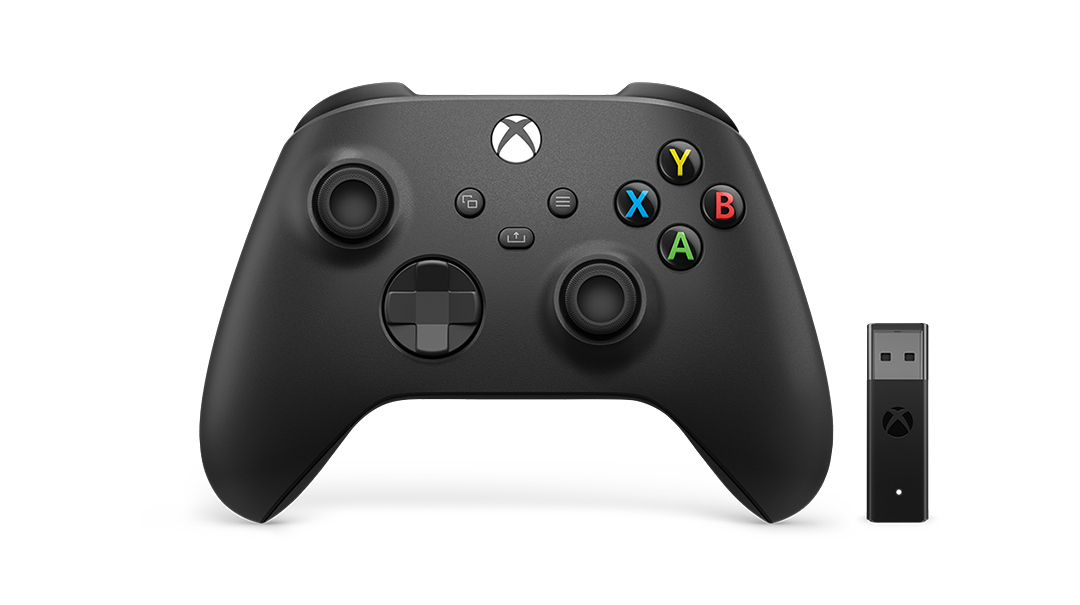MICROSOFT Wireless Controller+ Wireless Adapter für Windows 10 Controller Schwarz für PC, Xbox One, Xbox Series X, Xbox Series S