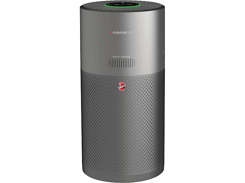 HOOVER H-PURIFIER 500 Luftreiniger Schwarzgrau/Titan (35 Watt, Raumgröße: 110 m², H-Trifilter (3 Schichten): Abwaschbare Außenschicht (Staub, Tierhaare), H13 Hepa Filter (Sporen, Bakterien, Pollen, Staubmilben, Außenverschmutzung), Aktivkohlefilter (Gerüche, NO2, VOC, Formaldehyd))