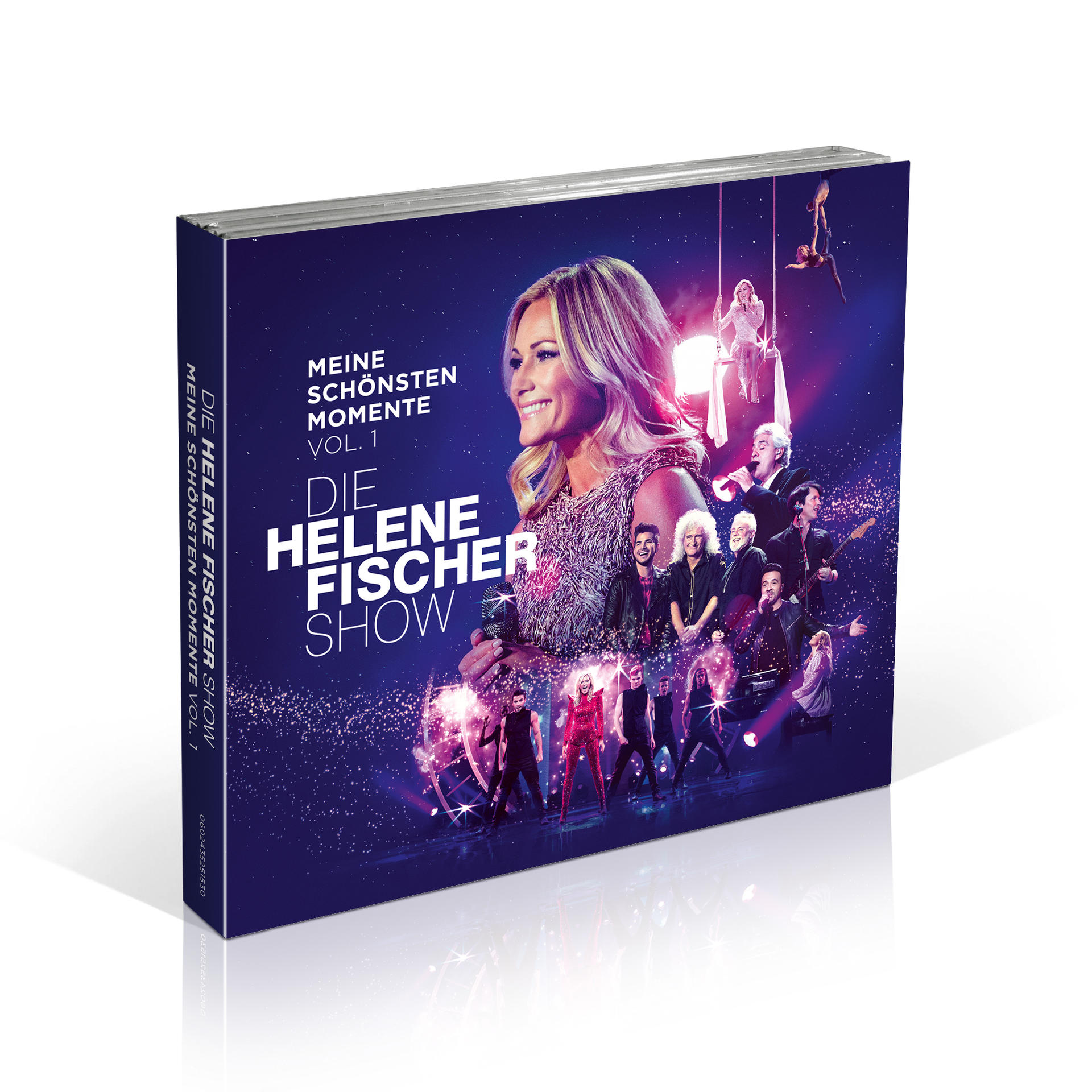 DVD-Cover mit einer Frau im Kleid und mehreren Künstlern. Text: Die Helene Fischer Show, Vol. 1.