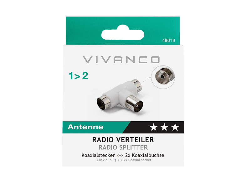 Vivanco 48019 Radio-Zweifachverteiler; Radio Zweifachverteiler — Foto 2 von 2