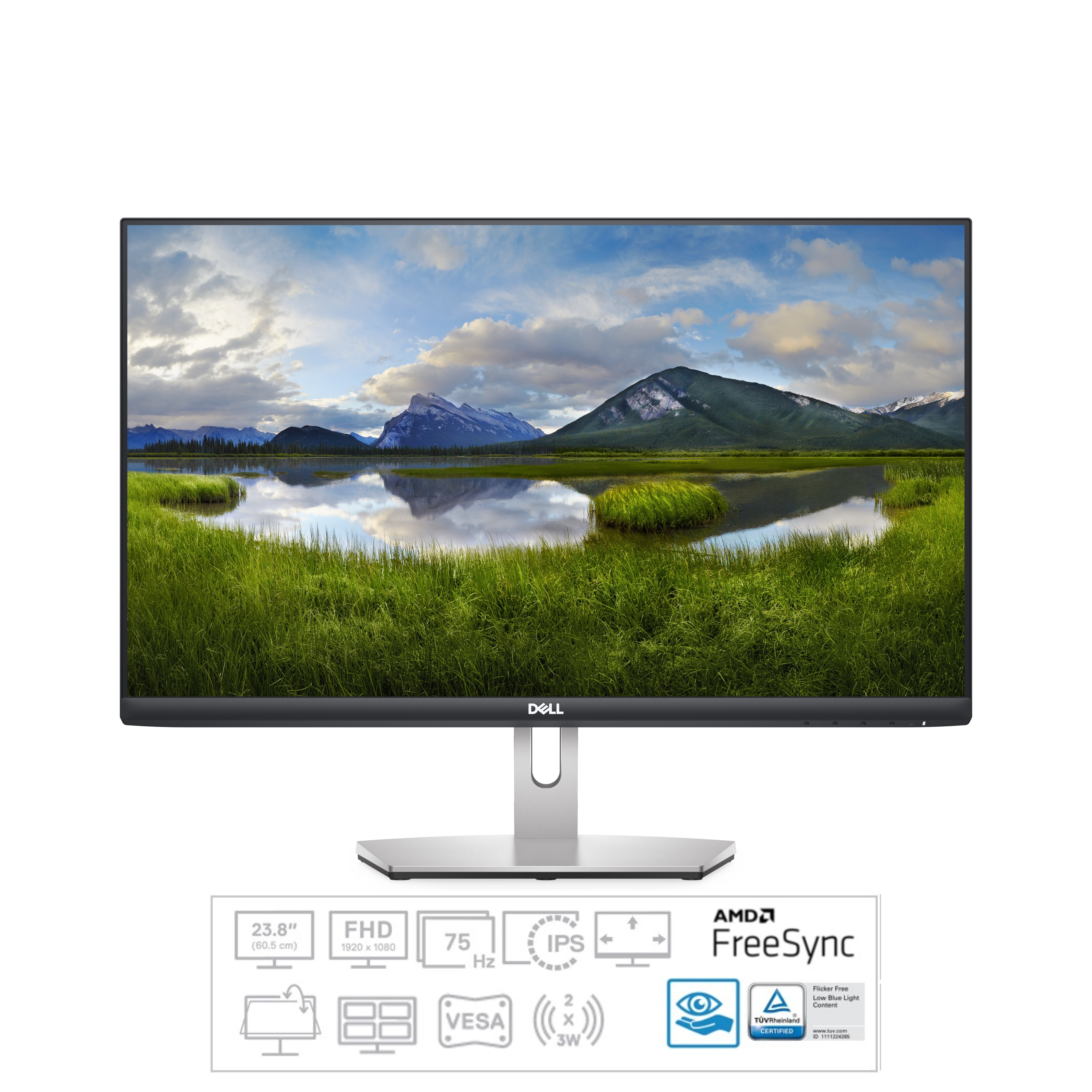 DELL S Series S2421H 23,8 Zoll  Full-HD  Monitor  4 ms Reaktionszeit  