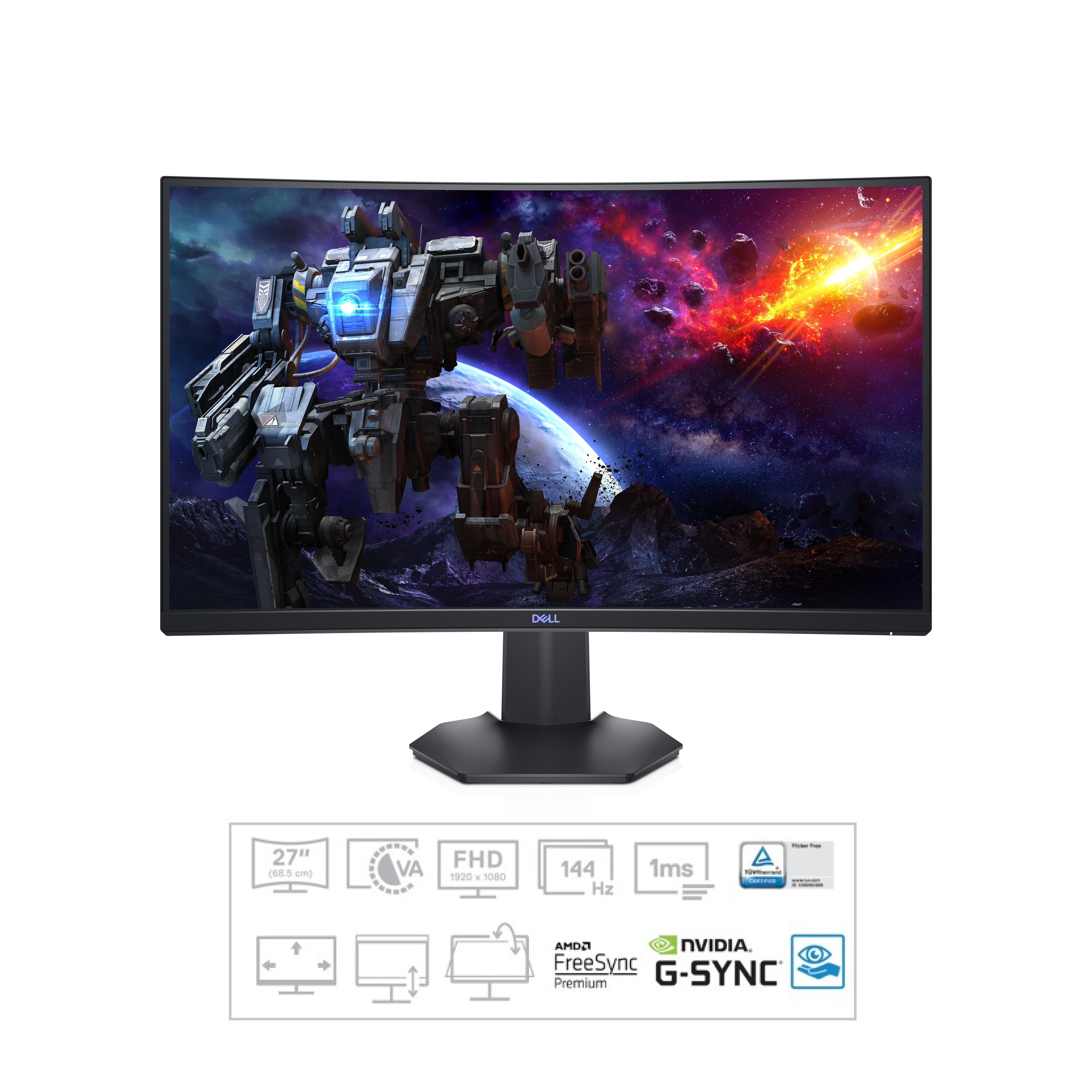 DELL S Series S2721HGF 27 Zoll  Full-HD  Gaming Monitor  1 ms Reaktionszeit  