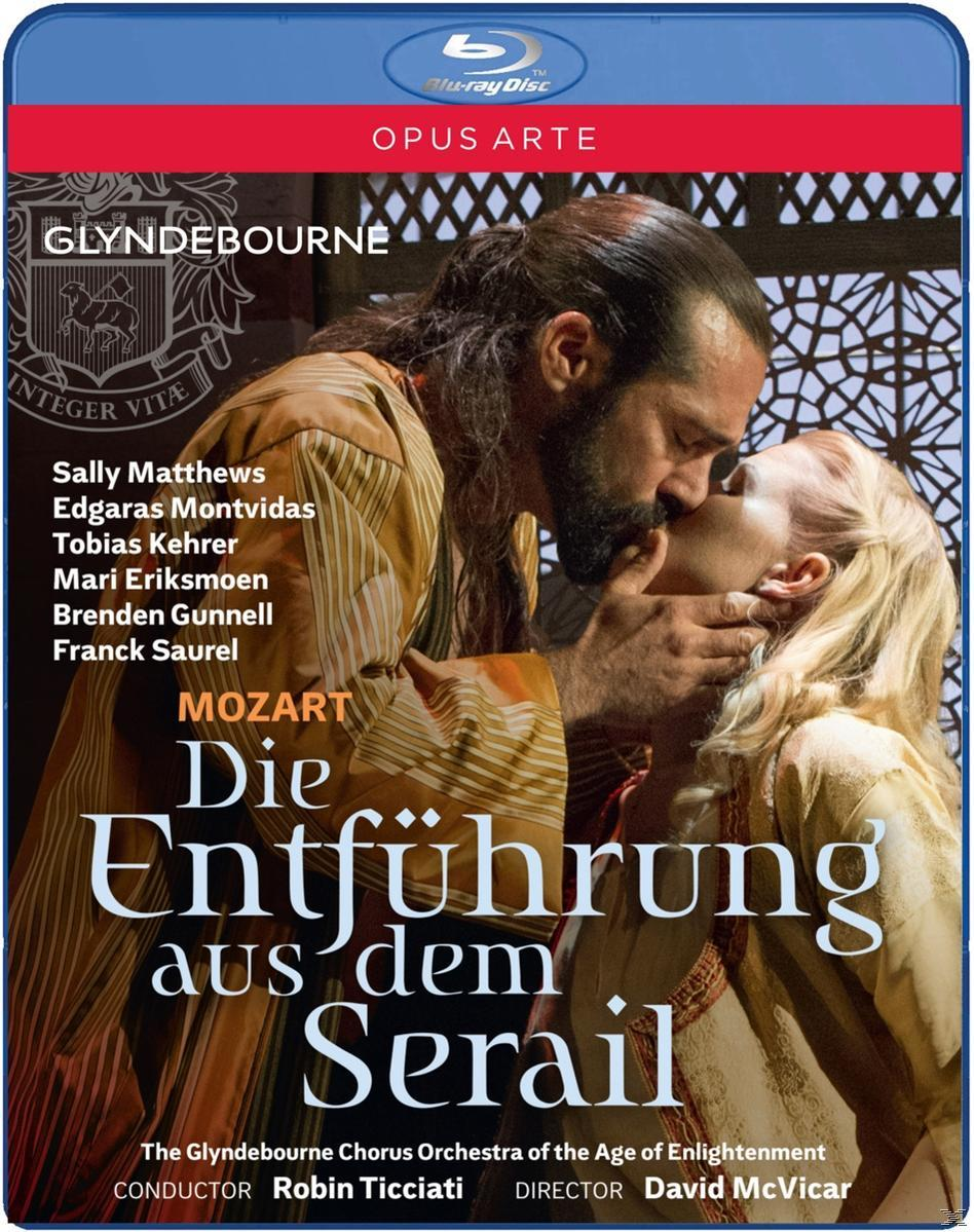 Blu-ray-Cover für Mozarts "Die Entführung aus dem Serail". Ein Paar küsst sich, mit Titel und Credits.
