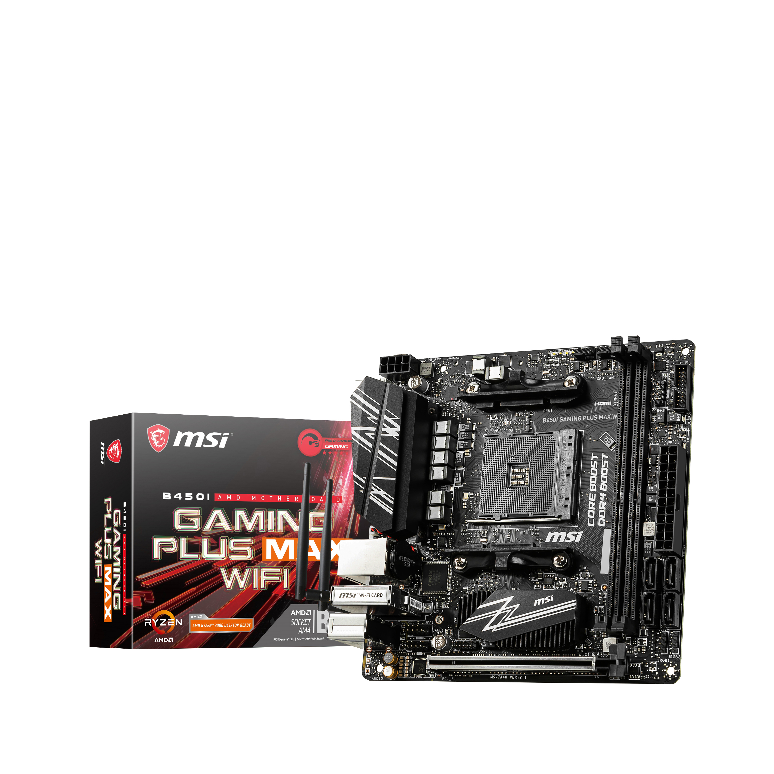 MSI B450I GAMING PLUS MAX WIFI Mainboard Schwarz