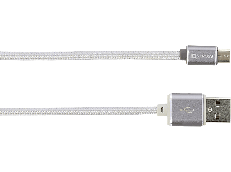 SKROSS Steel Line Chargen Sync Micro 1m USB kábel