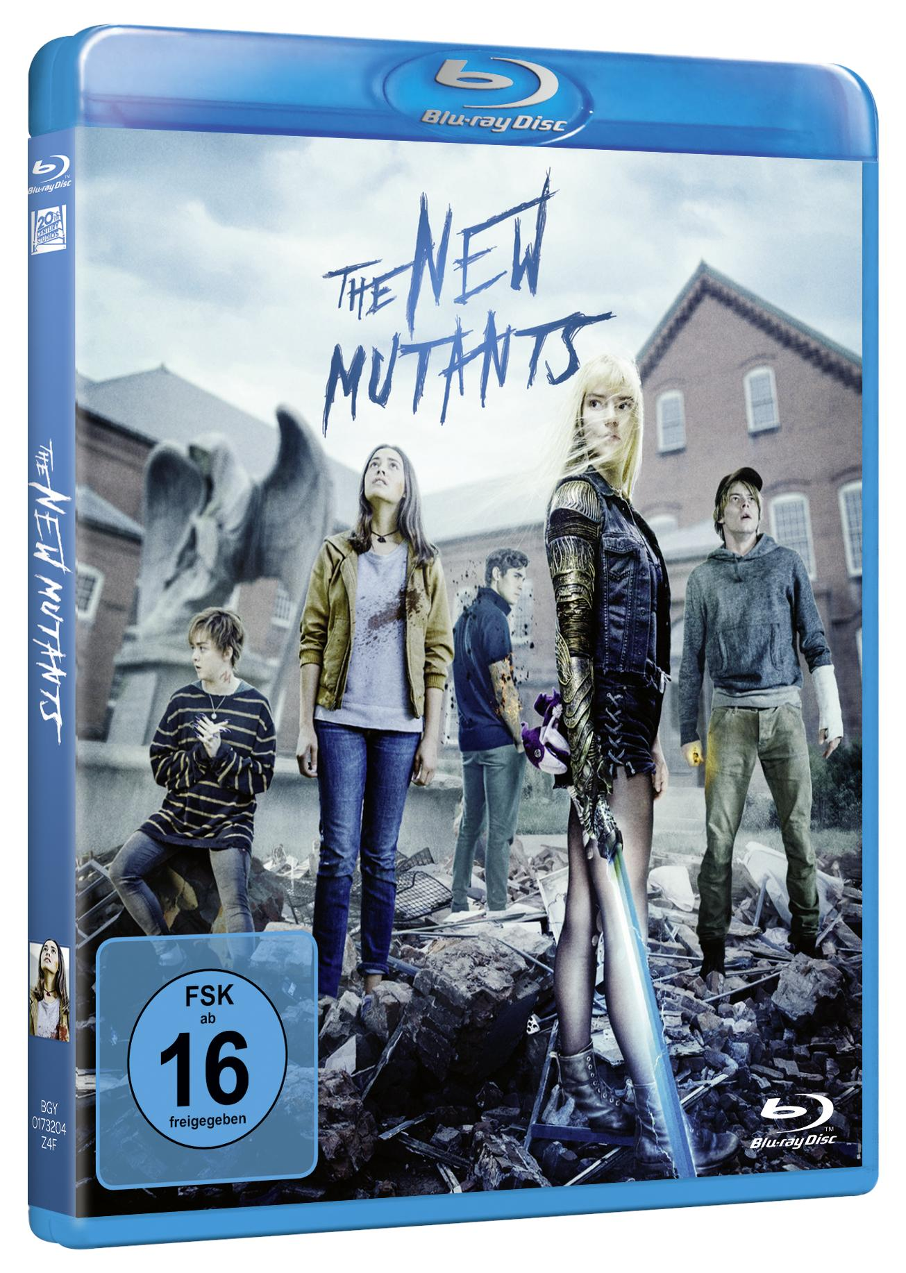 The New Mutants Blu-ray-Hülle mit Filmgrafik einer Personengruppe.