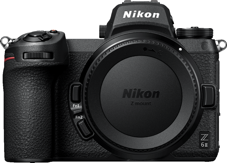 Appareil photo Nikon Z 6II noir, objectif monté.