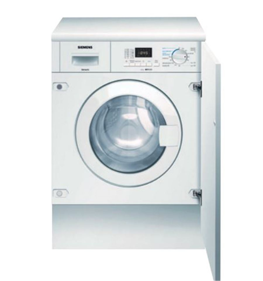 Lavadora secadora - Siemens WK12D322ES, Integrable, 7 kg/4kg, 1200 rpm, Blanco