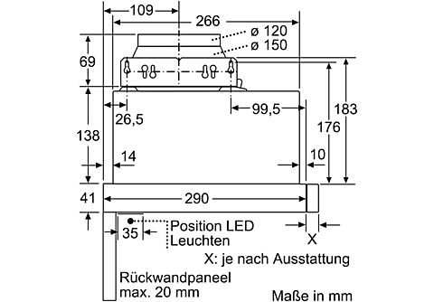 SIEMENS LI64LB531, Dunstabzugshaube (598 mm breit, 290 mm tief)  Flachschirmhauben | MediaMarkt