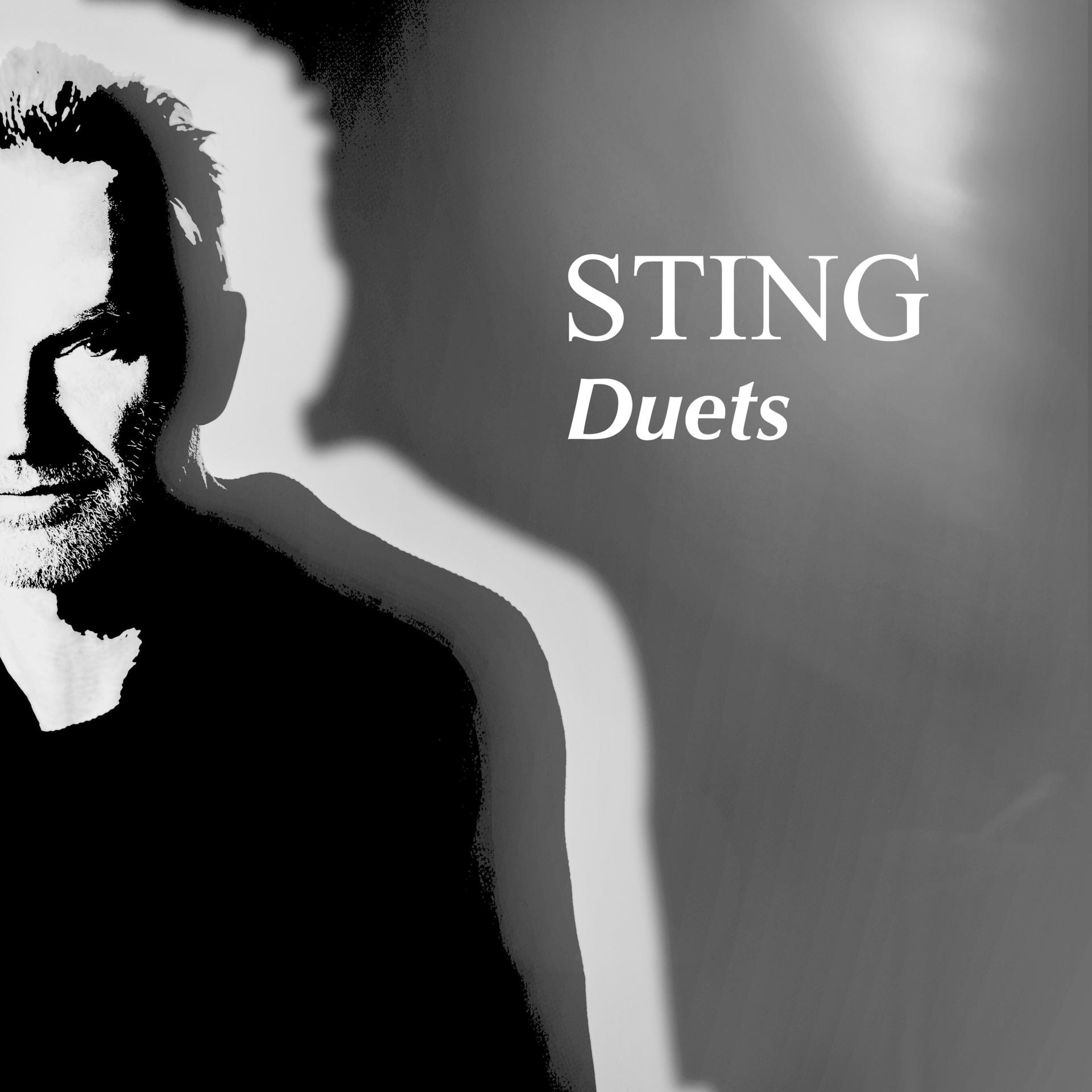 Pochette de l'album de Sting, visage de Sting en niveaux de gris, avec une ombre blanche de sa silhouette.