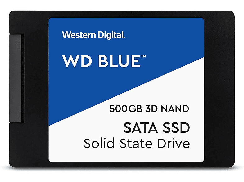 Disco duro interno 500 GB - WD Blue 3D NAND WDBNCE2500PNC, SSD, Para Windows, 530 MB/s, Negro