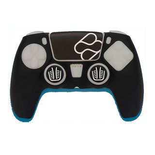 Funda + grips - FR-TEC Custom Kit, Para PS5, Negro + sticker para el touchpad