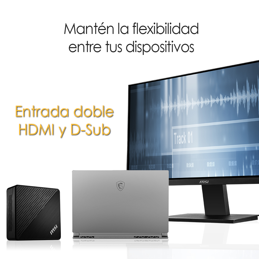 Monitor - MSI Pro MP241, 23.8" Full-HD, 14 ms, 60 Hz, VGA, HDMI, Negro