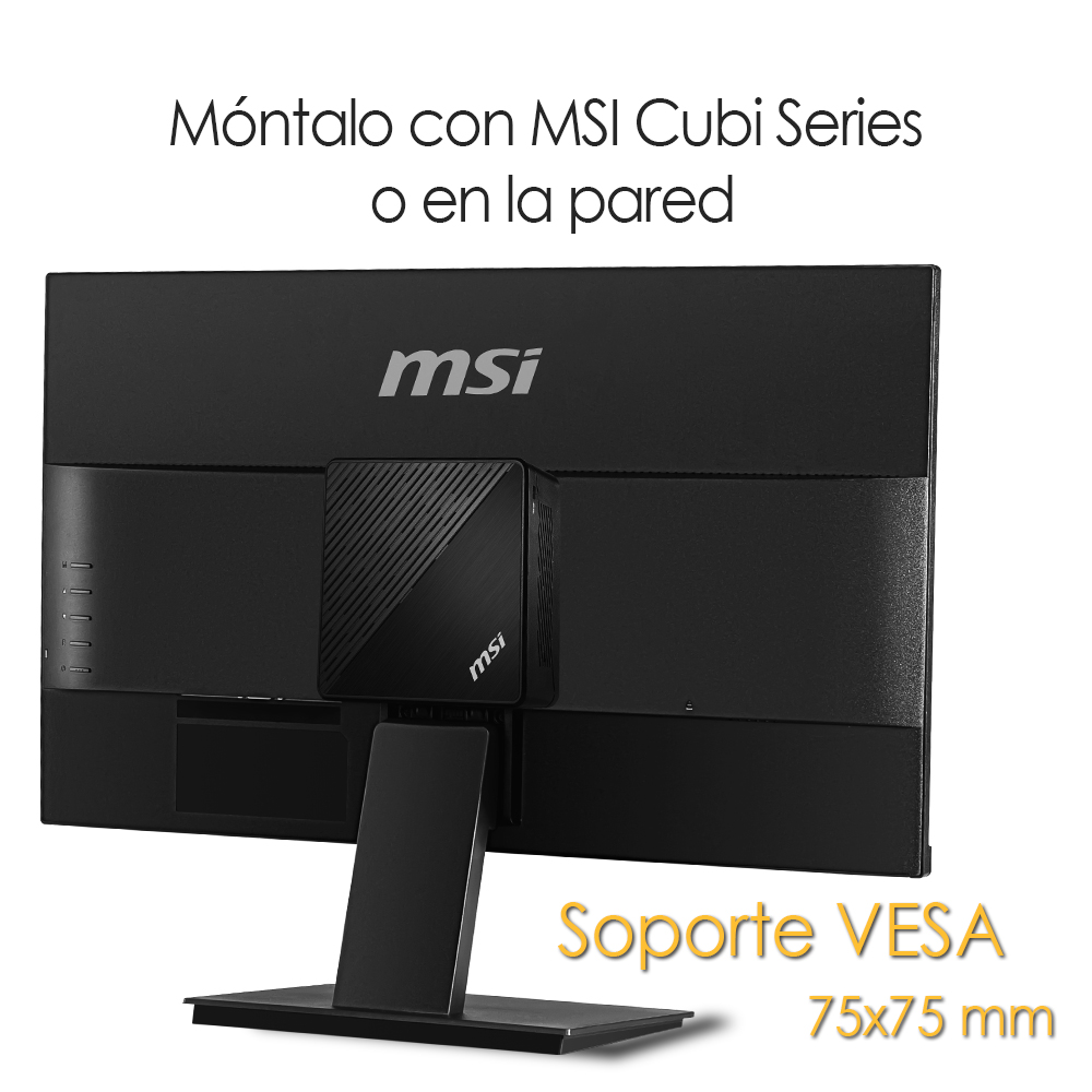 Monitor - MSI Pro MP241, 23.8" Full-HD, 14 ms, 60 Hz, VGA, HDMI, Negro