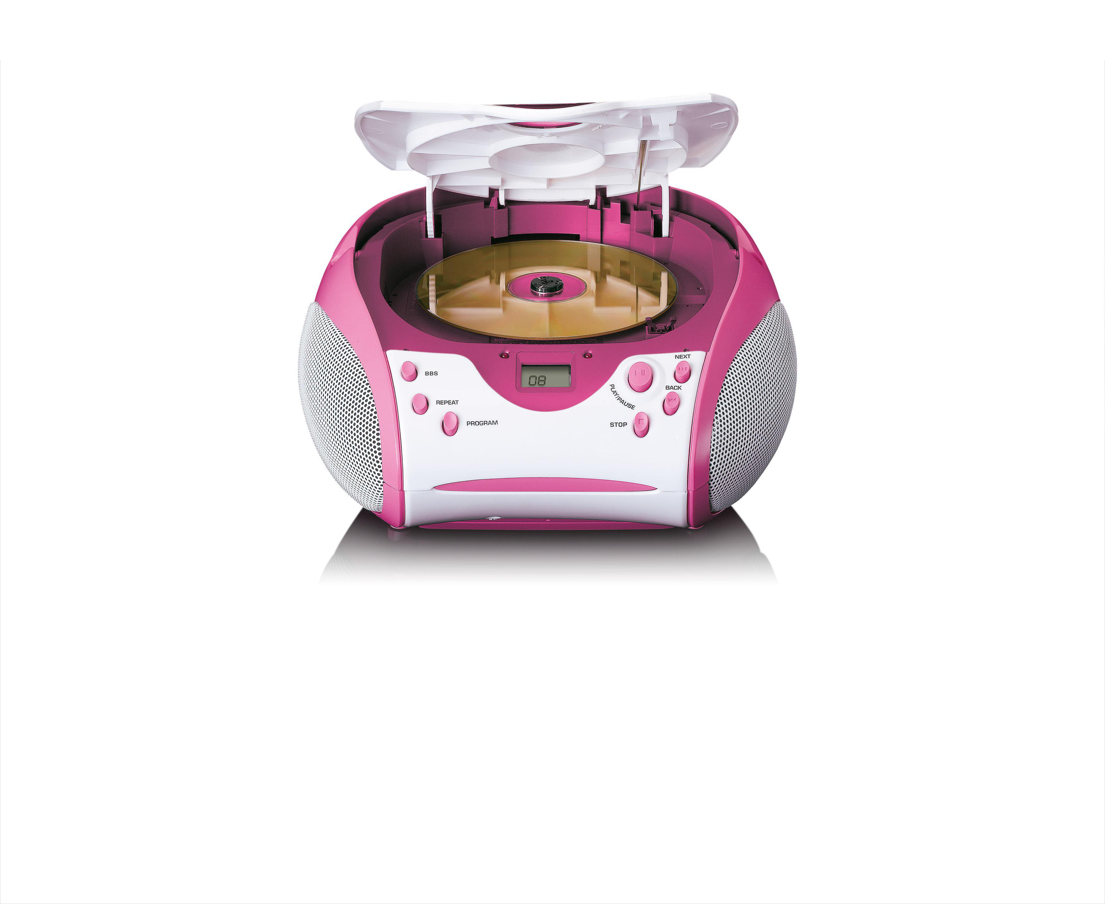 LENCO SCD-24 PK KIDS CD Player, Pink