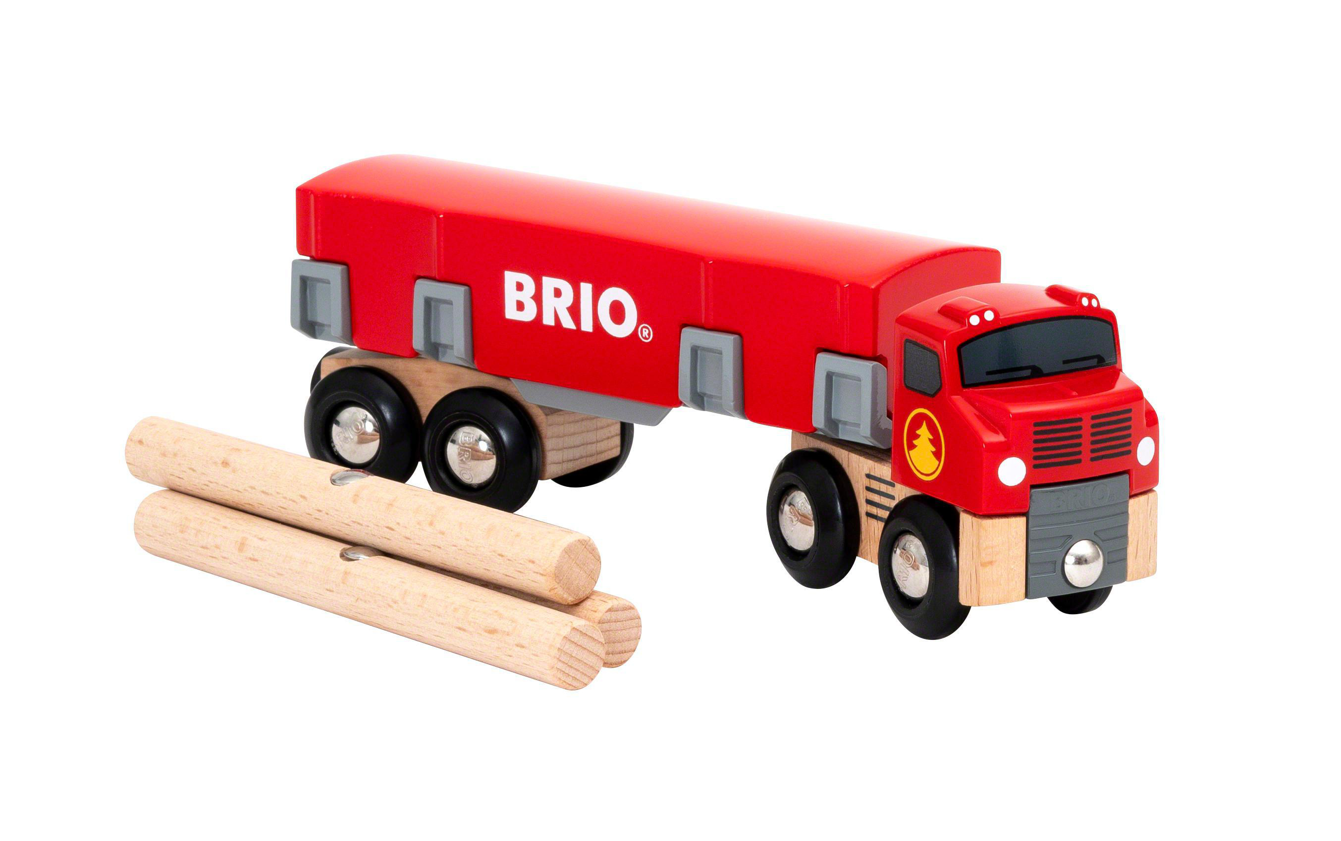 BRIO Holztransporter mit Magnetladung Spielzeugauto Rot/Mehrfarbig