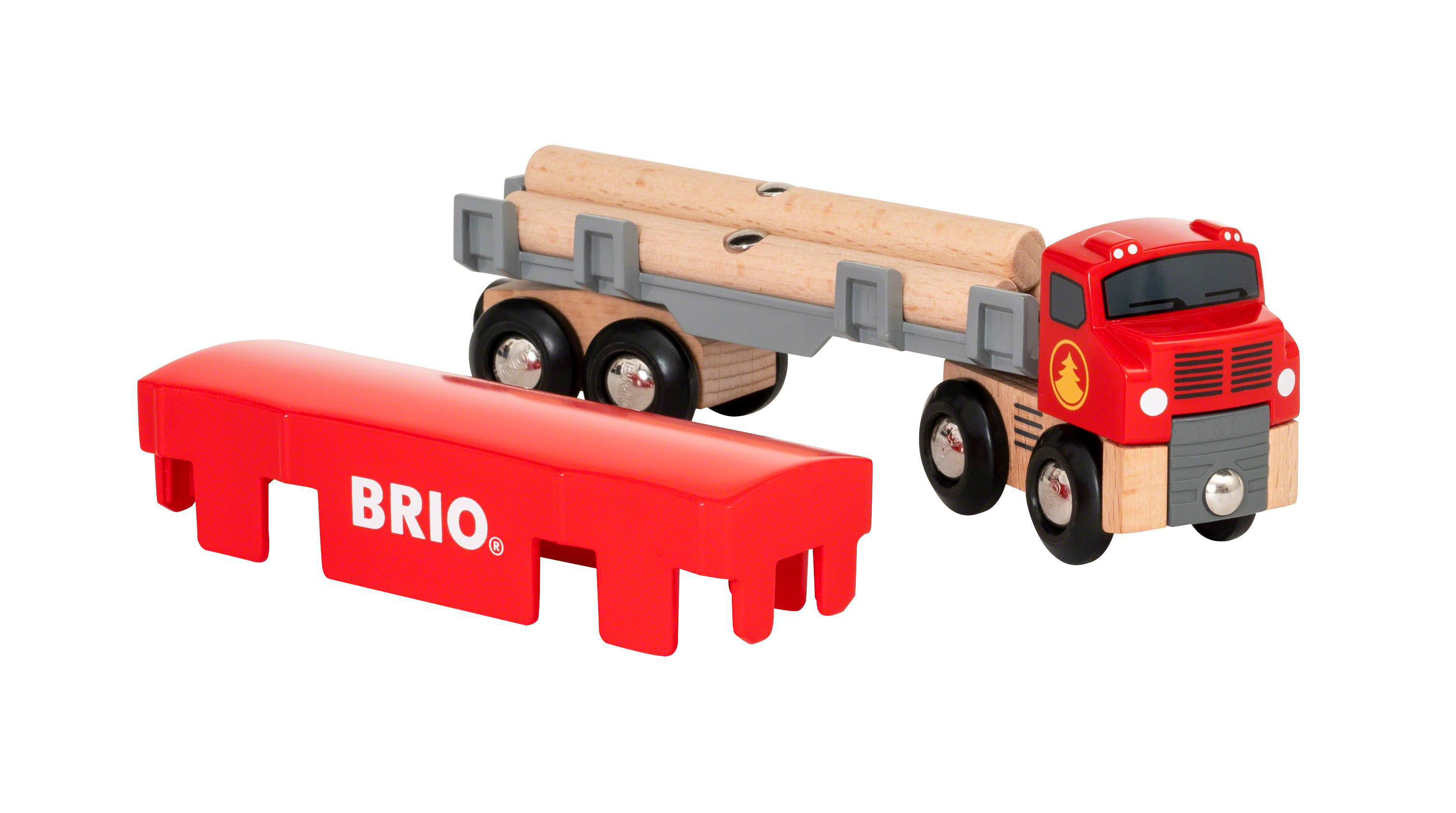 BRIO Holztransporter mit Magnetladung Spielzeugauto Rot/Mehrfarbig