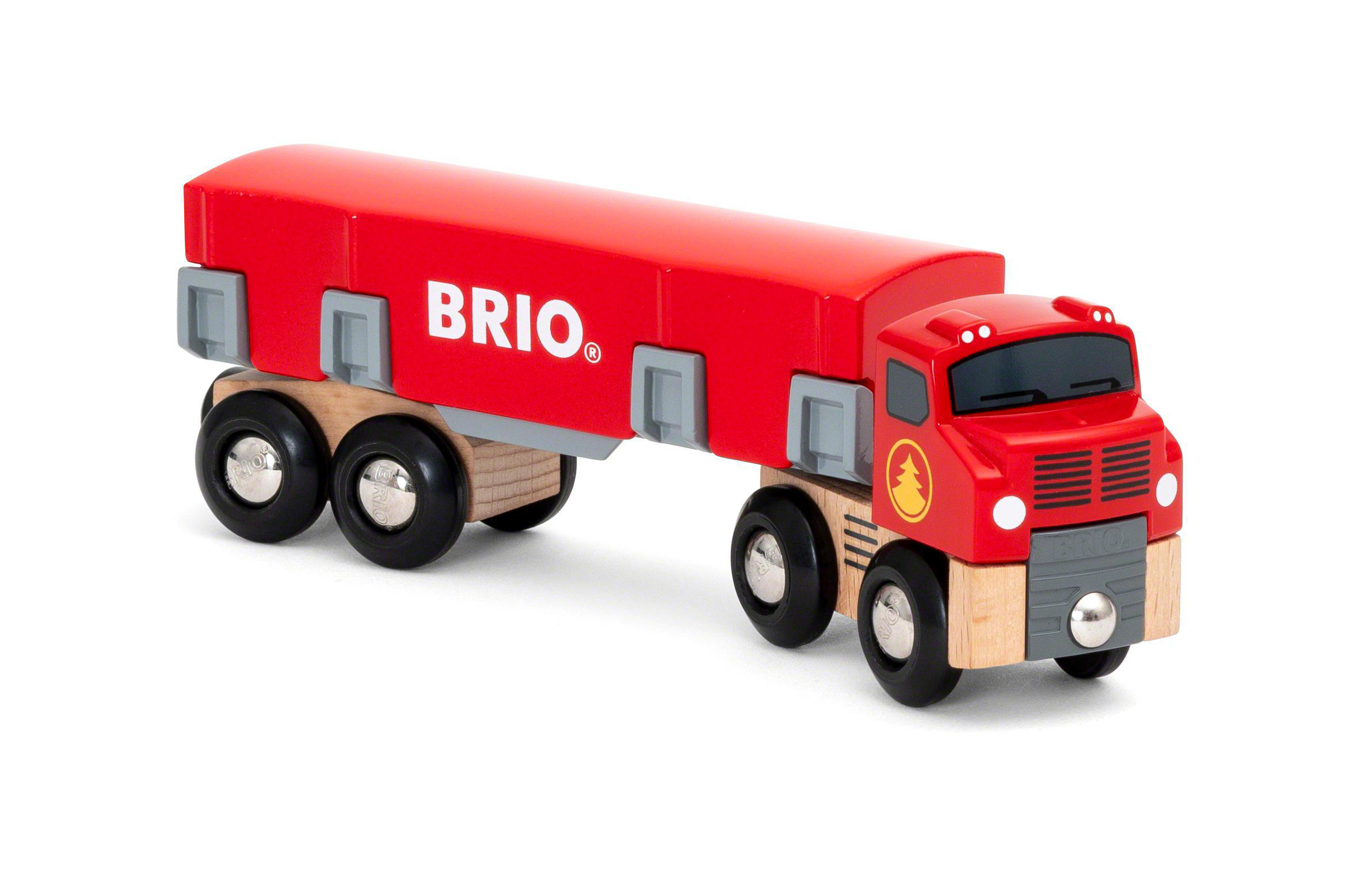 BRIO Holztransporter mit Magnetladung Spielzeugauto Rot/Mehrfarbig