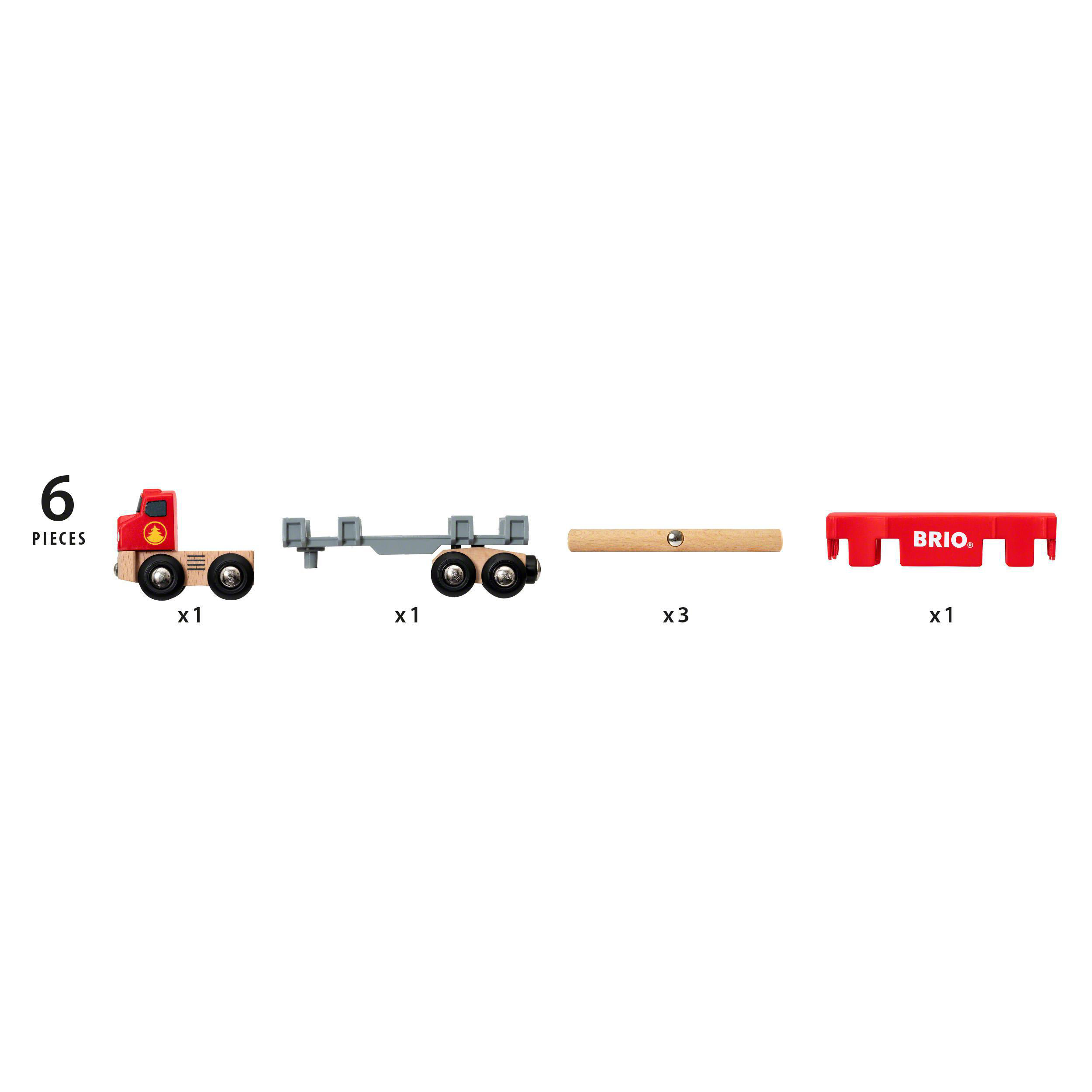 BRIO Holztransporter mit Magnetladung Spielzeugauto Rot/Mehrfarbig