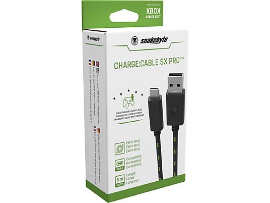 SNAKEBYTE CHARGE:CABLE SX PRO - Cavo USB-C (Nero/Verde)