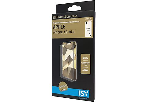ISY Protection d'écran en verre trempé iPhone 12 Mini Noir (IPG-5087-2.5D)