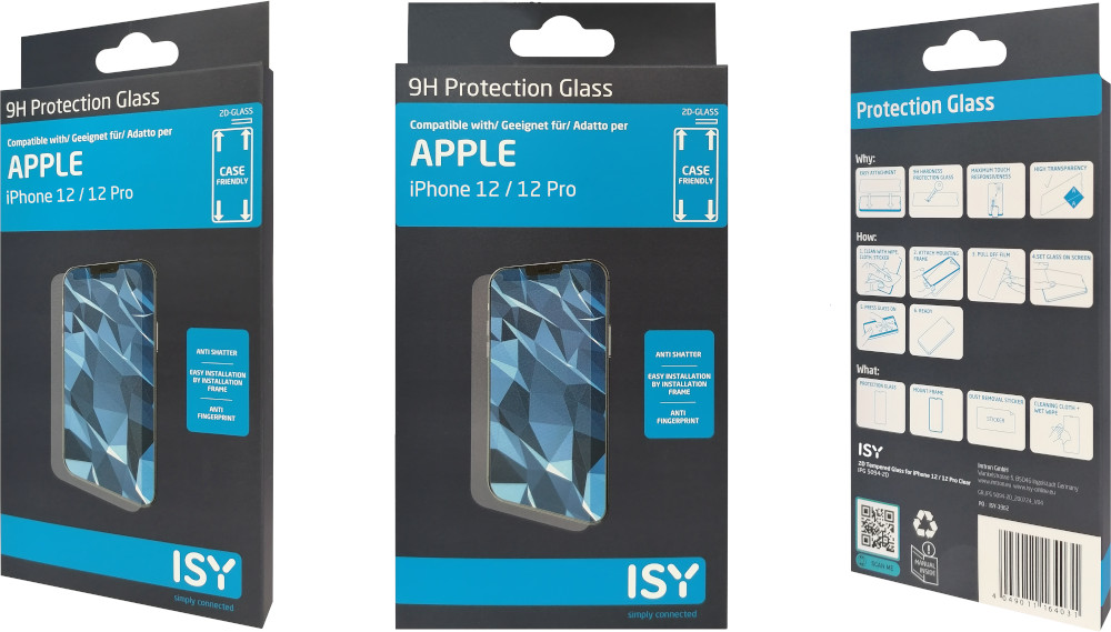 ISY Beschermglas tempered glas iPhone 12 / 12 Pro Transparant (IPG-5094-2D)