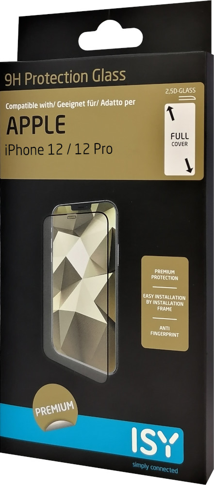 ISY Beschermglas tempered glass iPhone 12 / 12 Pro Zwart (IPG-5095-2.5D)