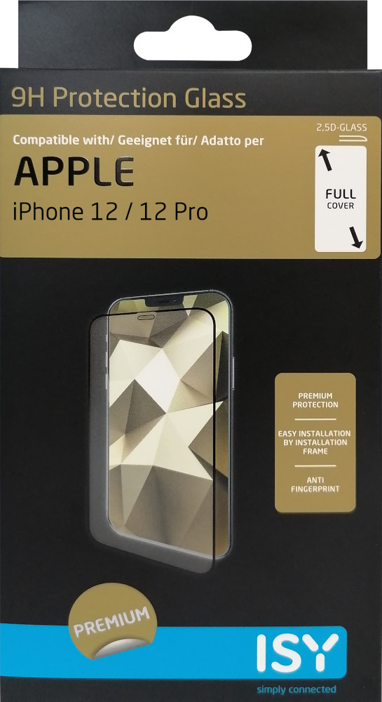 ISY Beschermglas tempered glass iPhone 12 / 12 Pro Zwart (IPG-5095-2.5D)