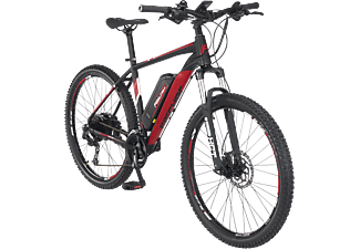 FISCHER EM 1726 Mountainbike (Laufradgröße: 27,5 Zoll, Rahmenhöhe: 48 cm, Unisex-Rad, 422 Wh, Signalschwarz matt / rot)