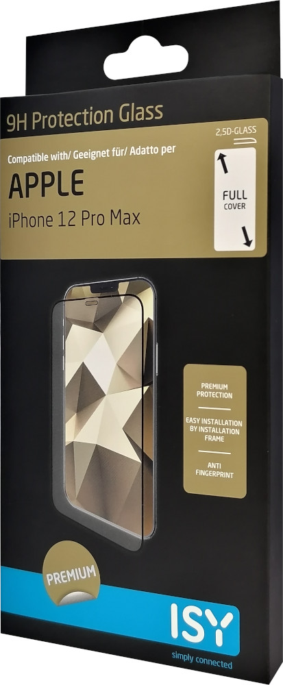 ISY Protection d'écran en verre trempé iPhone 12 Pro Max Noir (IPG-5099-2.5D)