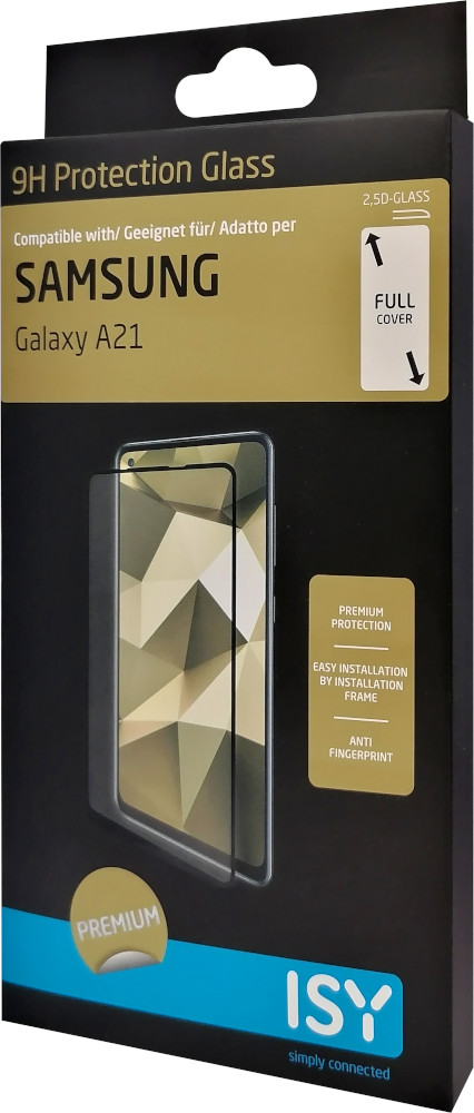 ISY Beschermglas tempered glass Samsung Galaxy A21 Zwart (IPG-5084-2.5D)