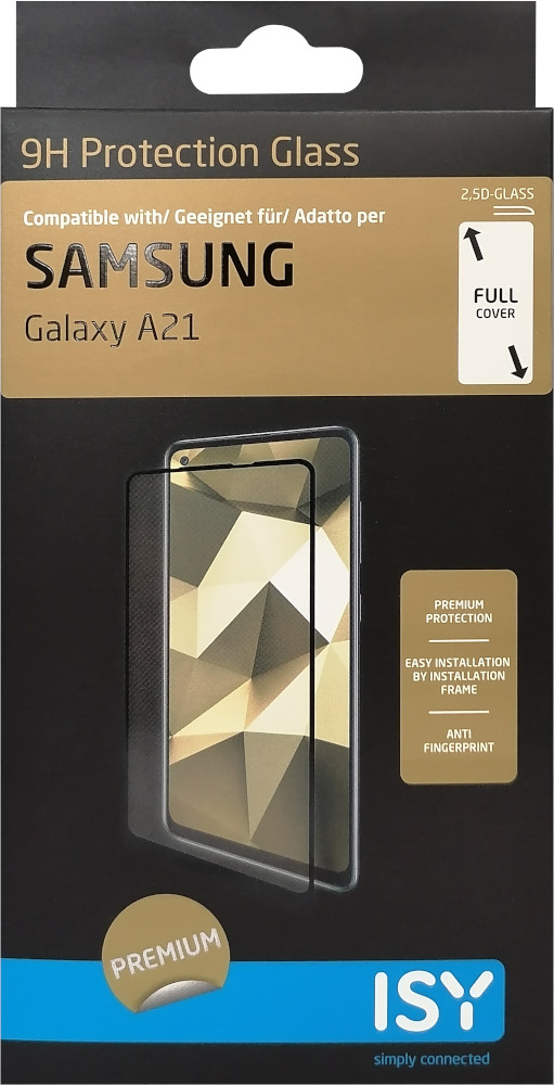 ISY Beschermglas tempered glass Samsung Galaxy A21 Zwart (IPG-5084-2.5D)