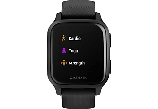 GARMIN Venu Sq Music Fekete okosóra, szürke kerettel