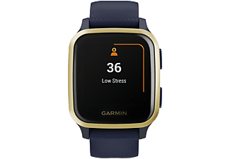 GARMIN Venu Sq Music Tengerészkék okosóra, világos arany kerettel