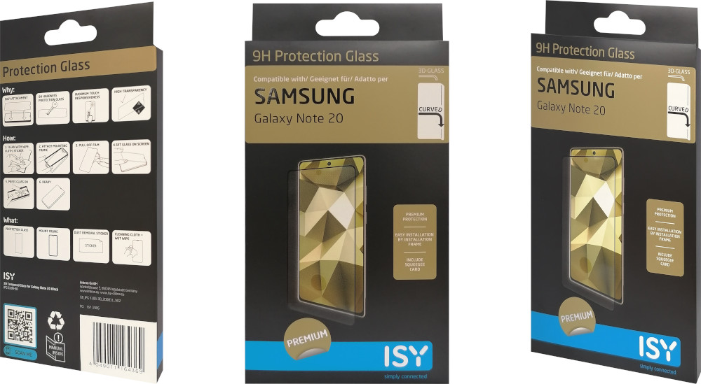 ISY Protection d'écran trempé Samsung Galaxy Note 20 Noir (IPG-5106-3D)