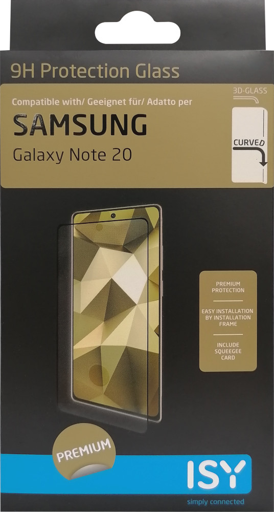 Un emballage de protection d'écran pour un Samsung Galaxy Note 20.