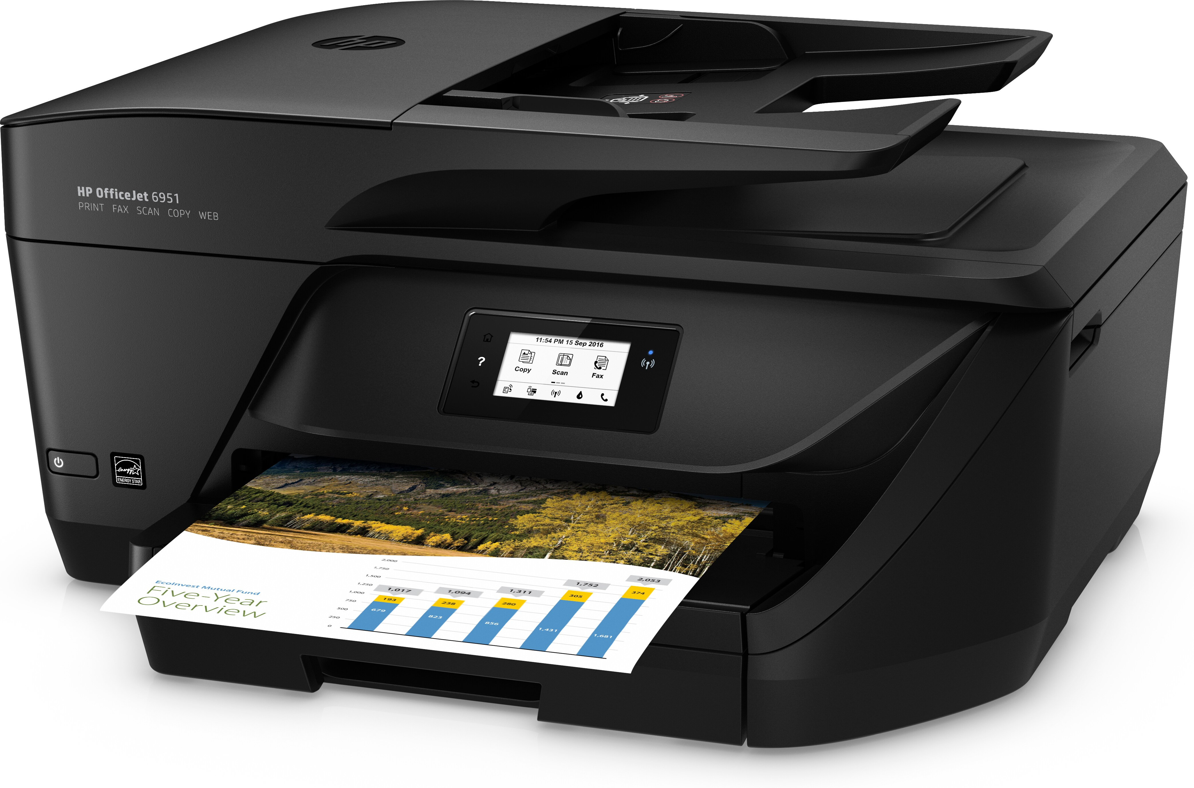 Impresora multifunción - HP OfficeJet 6951, Wifi, Doble cara automática, Negro