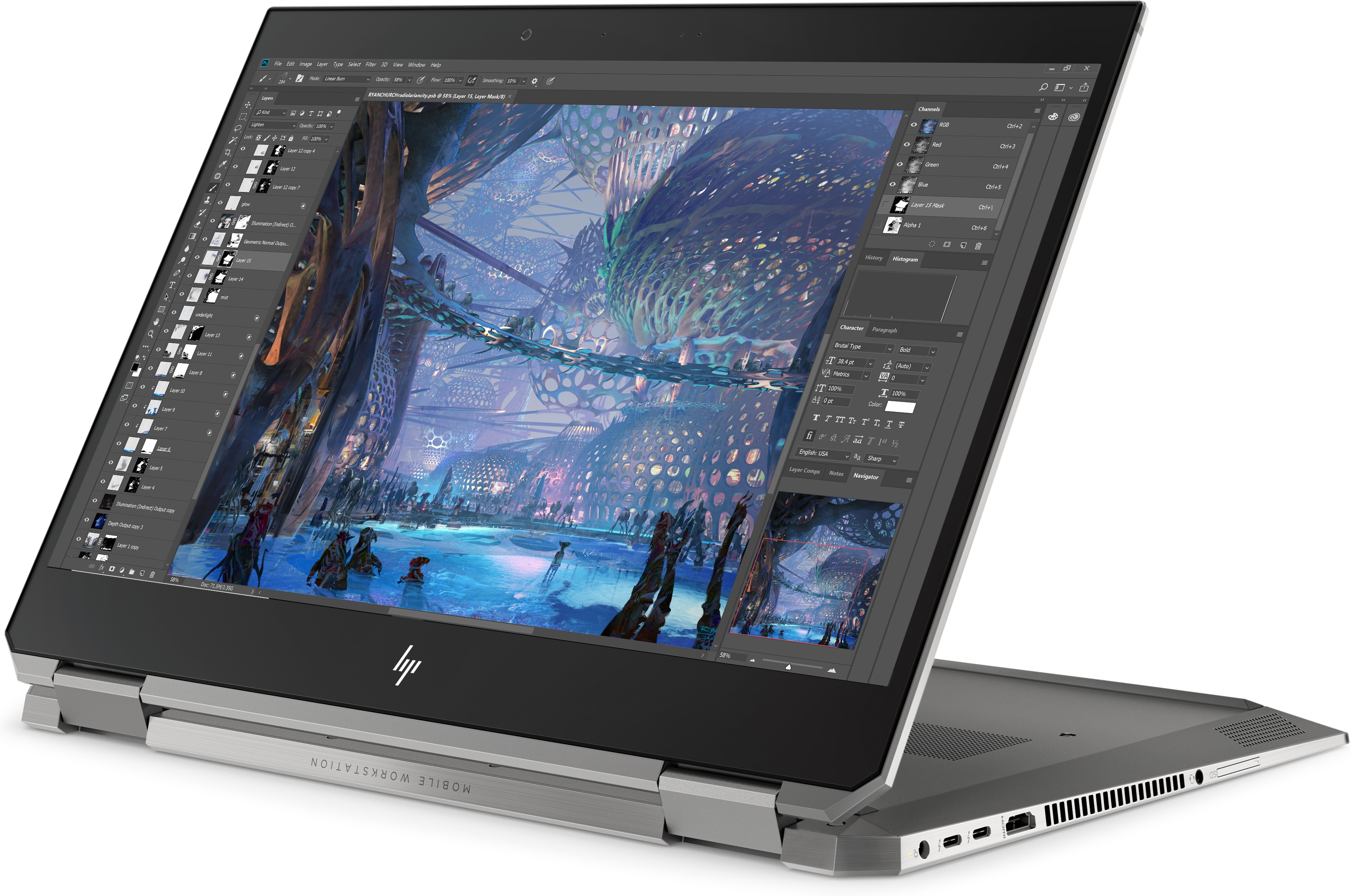 HP - B2B ZBook Studio x360 G5 - 15,6 Zoll - Intel® Core™ i7 i7-8850H - 32 GB - 1 TB