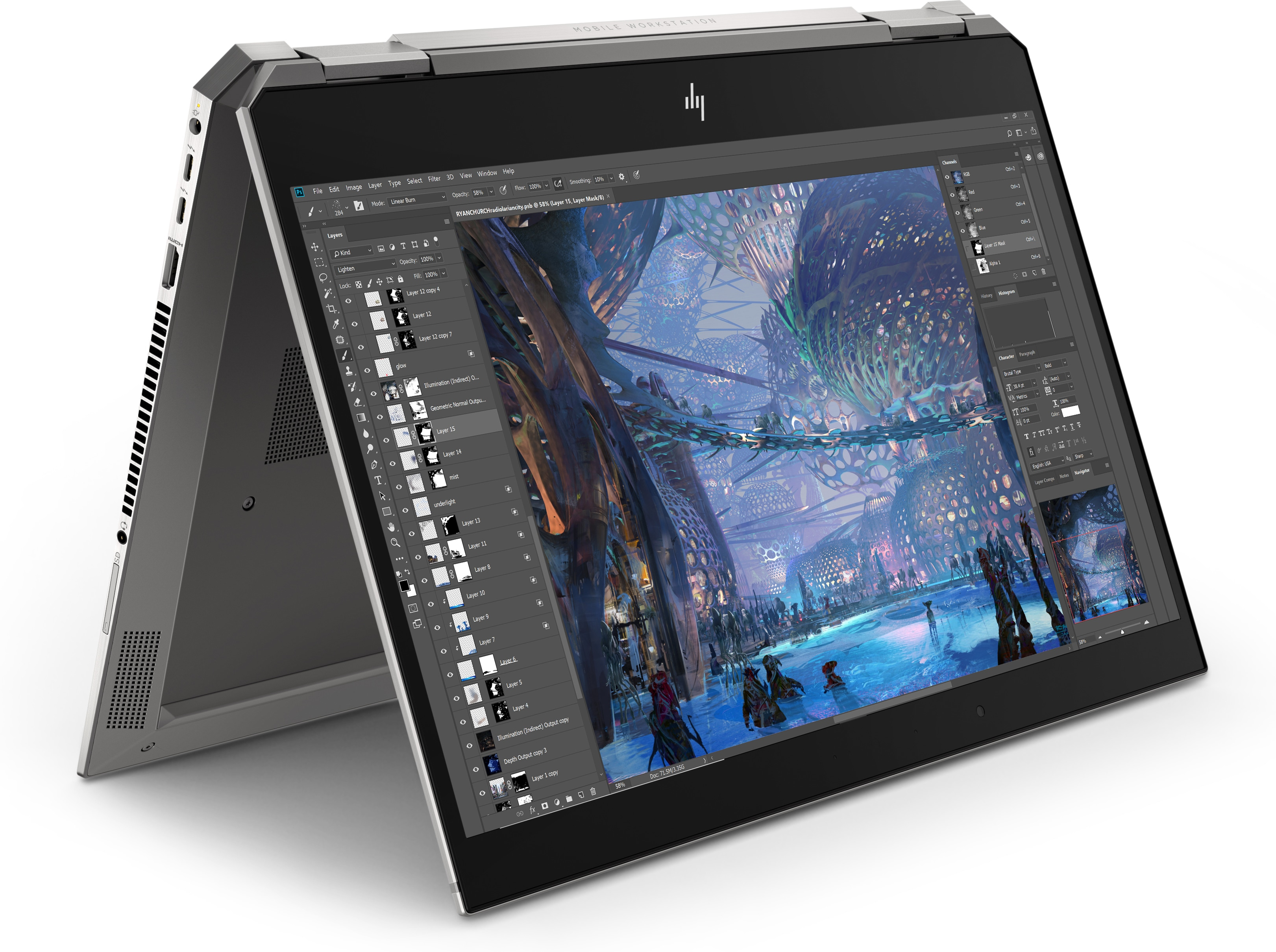 HP - B2B ZBook Studio x360 G5 - 15,6 Zoll - Intel® Core™ i7 i7-8850H - 16 GB - 512 GB