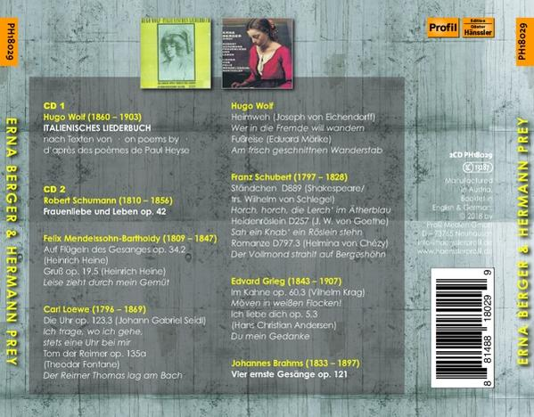 Achterkant van een cd met tekst over nummers en artiesten, met een barcode en een logo.