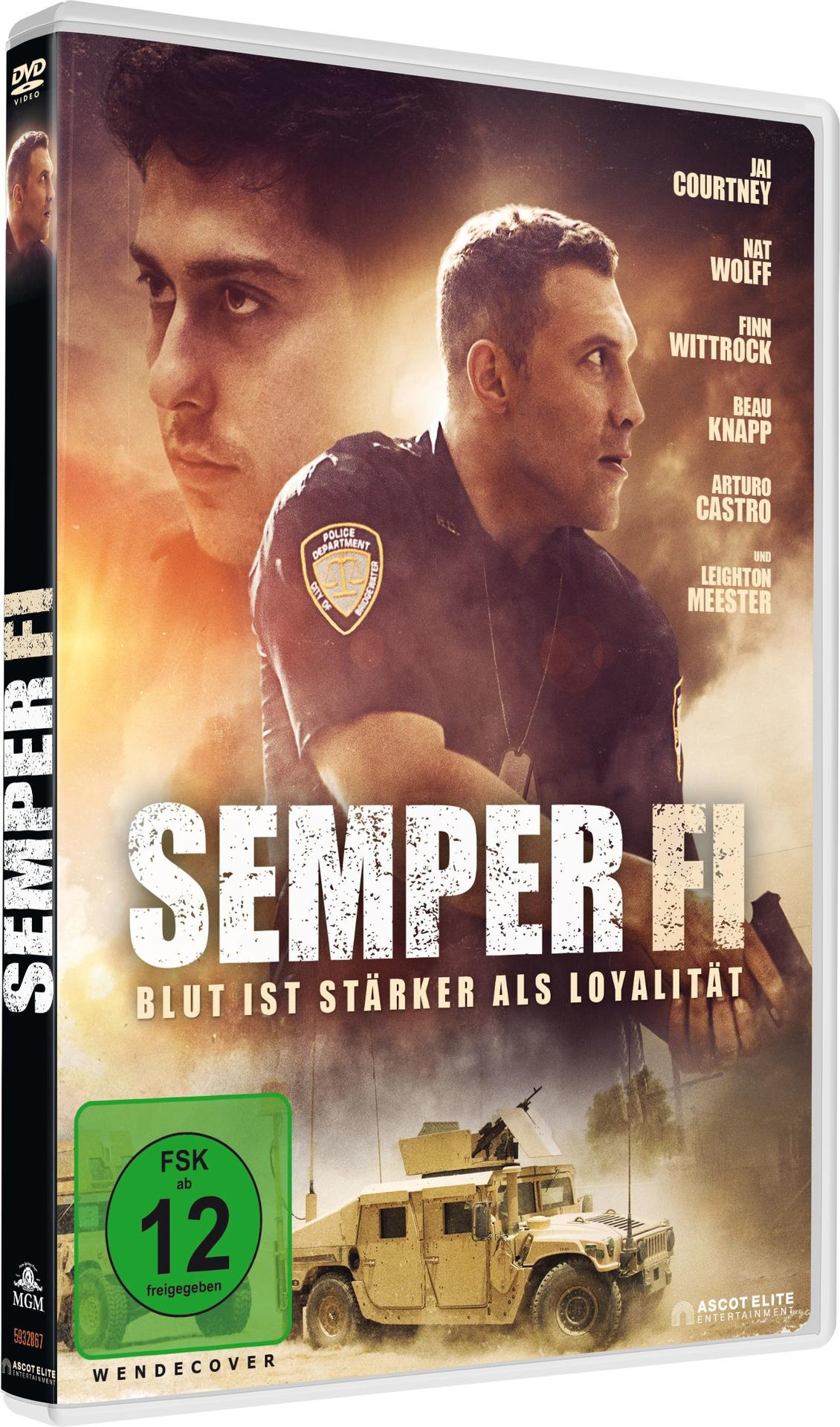 Semper Fi Film-DVD-Hülle mit zwei Männern in Polizeiuniformen.