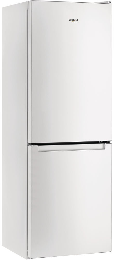 Een witte Whirlpool-koelkast met een vriezer eronder.